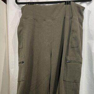 AQUA ATHLETIC olive green workout pants WOMEN XL